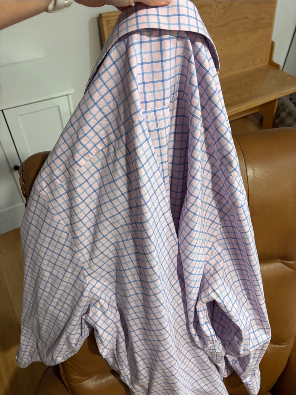Brooks Brothers Light Pink with Blue Windowpane Dress Shirt - Picture 4 of 4